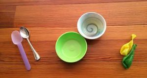 spoons, bowls, and balloons