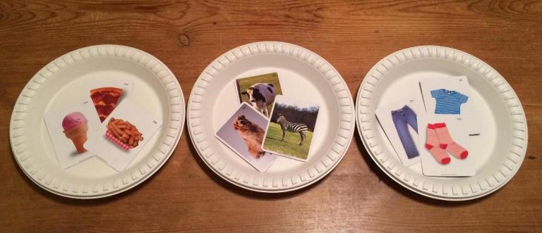 Cards with pictures on paper plates