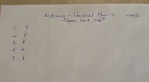 Handwritten data sheet
