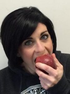 mommy eating an apple