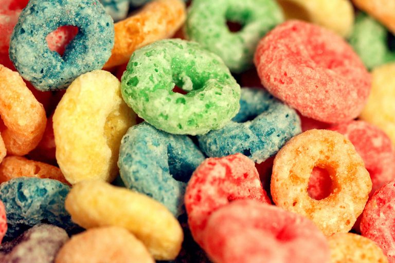 A pile of fruit loops cereal