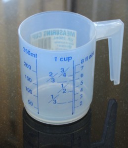 a measuring cup
